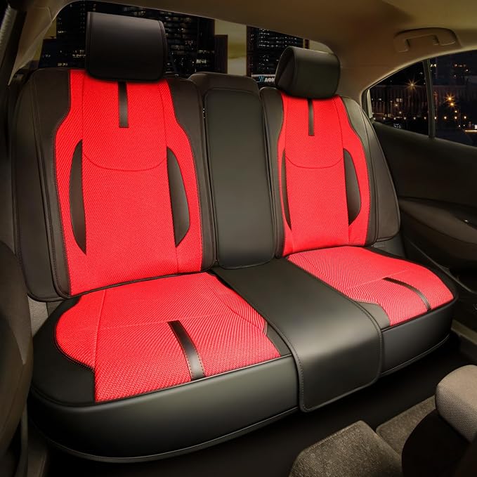 Drive Series Full Set Seat Covers Universal for Cars Trucks SUV, Red, CA-SC-Drive-Full-RD
