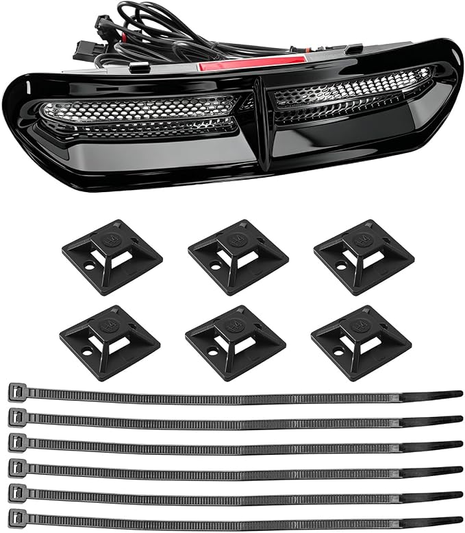 Motorcycle LED Fairing Vent Light Fit for Harley Touring Street Glide/Electra Glide/Tri Glide 2014-2023, Front Fairing Vent Accent DRL & Turn Signal Light Black