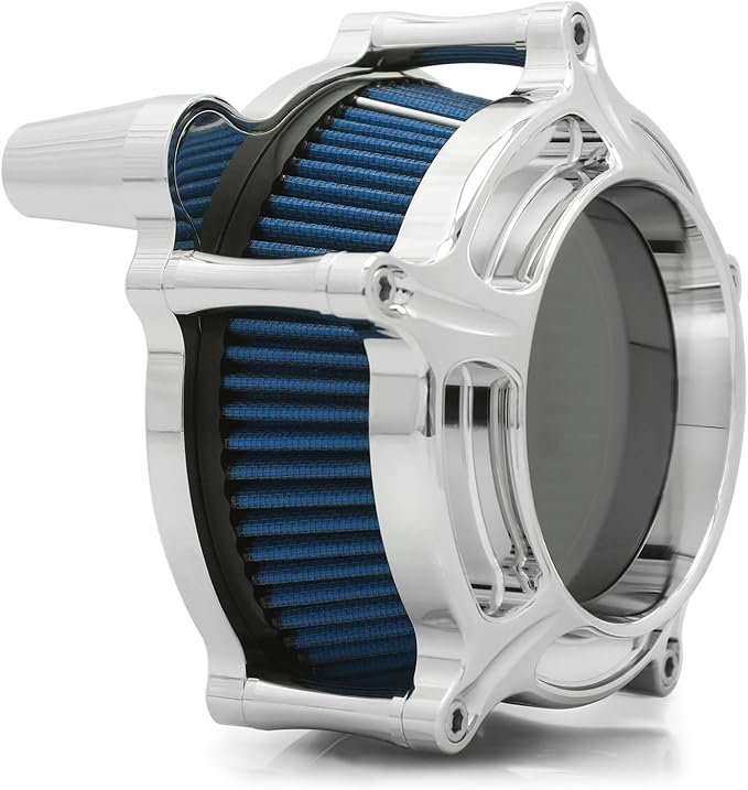 For harley davidson air cleaner filter sportster Touring street glide road king electra Dyna Softail motorcycle air intake (Chromed- blue filter, C-For Touring 2008-2016)