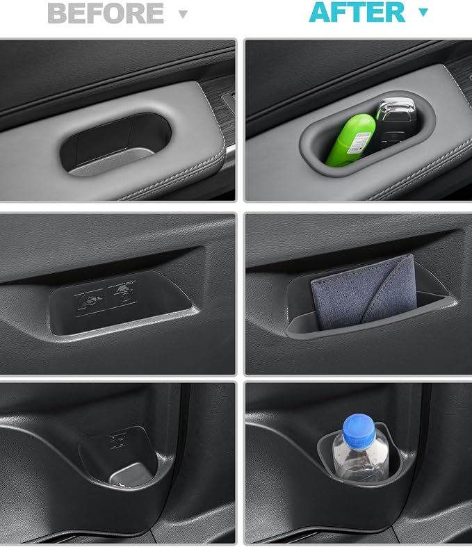 CDEFG 10Pcs for 2021-2025 2026 Toyota Sienna Door Handle Pockets Trash Can Storage Box for for 2021-2026 Toyota Sienna Accessories Front & Second Row Door Storage Pockets Trash Bin Container