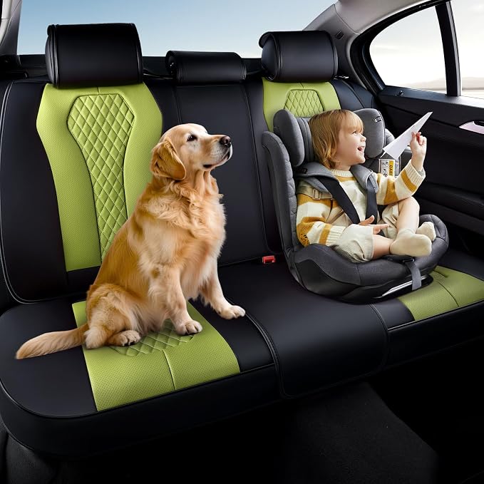Coverado Car Seat Covers, Back Car Seat Cover, 3-Pieces Leather Seat Cover, Luxury Car Seat Cushion, Luxury Seat Cover Seat Protector Universal Most Cars Trucks SUV