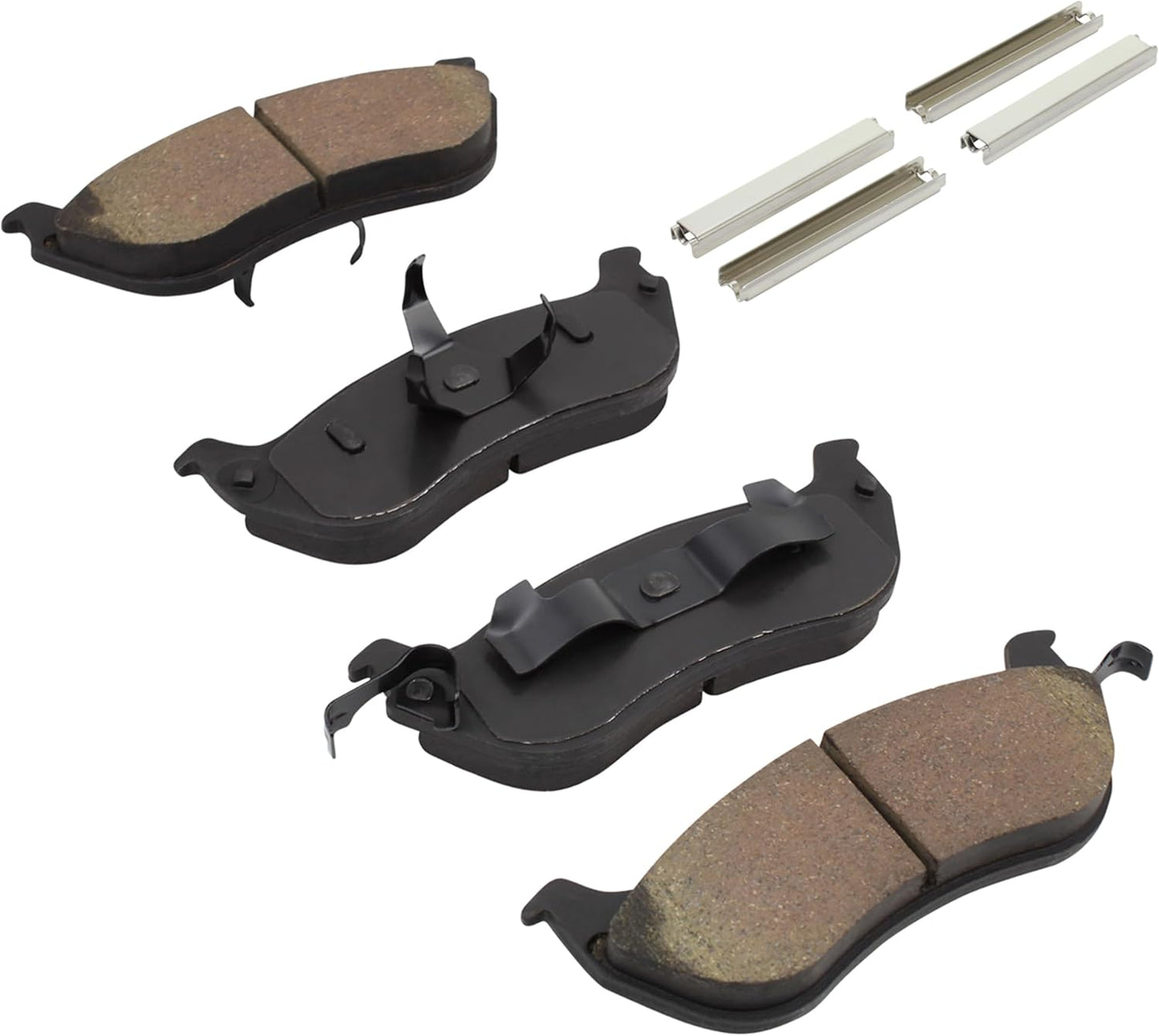 Premium Semi-Metallic Rear Brake Pads (1001-0674M) Compatible with Ford Crown Victoria 2002-1996, Grand Marquis 2001-1996, Lincoln Town Car 2002-1996, Mercury Grand Marquis 2002-1996