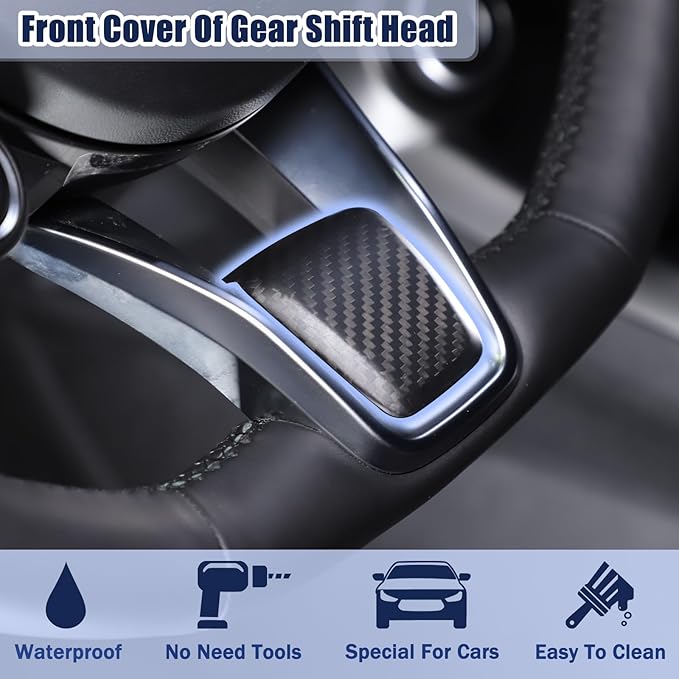 Carbon Fiber Central Steering Wheel Trim Strip Compatible with Alfa Romeo Giulia Stelvio Tonale 2020 2021 Steering Wheel Bottom Decoration Panel Cover Auto Accessories (Matte Black)