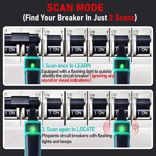 Xin Tester AC Digital Circuit Breaker Tracer with Adaptor Integrated GFCI Outlet Tester, 90-120V NCV Electrical Circuit Finder Tool XT-33A Auto Scan Sensitivity Adjustable Electrician Tool