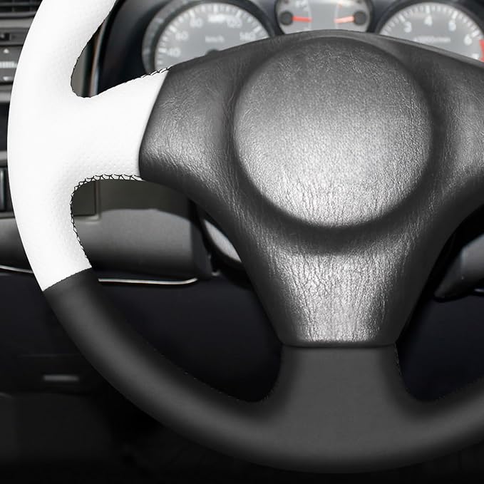 MEWANT Hand Stitch Steering Wheel Cover for Toyota RAV4 1998-2003 / Celica 1999-2006 / Corolla 2003-2008 / Matrix 2002-2008 / MR2 1999-2007 / Supra/Caldina, Custom Fit DIY Wrap Interior Accessories