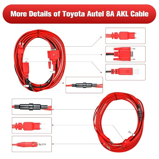 Autel Original 8A AKL Cable for Toyota Non-Smart K-y Adapter Work with APB112 and G-Box3 G BOX3 G-Box2 G BOX2