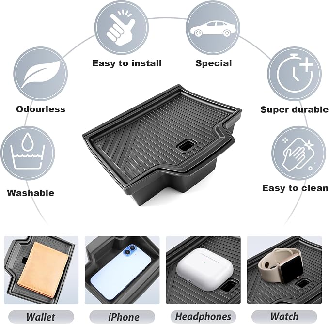SKTU for 2026 Mazda CX-5 Wireless Charging Hidden Storage Box for 2026+ Mazda CX-5 Wireless Charging Storage Box Mazda CX5 2026 Accessories Hidden Storage Box-Durable