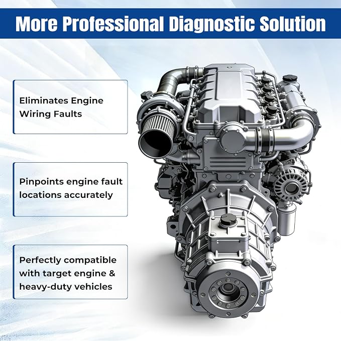 Diagnostic Cable Compatible with Paccar MX13 EPA17 ACM Engine Heavy Duty Trucks Commercial Vehicles Fault Detection Wiring Harness
