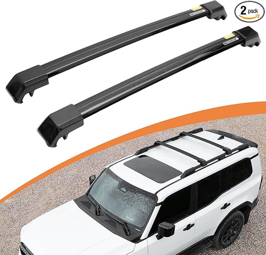 OEM-Style Roof Rack Cross Bars for 2024-2026 Toyota Land Cruiser Prado J250 LC250/1958-200LBS Crossbar Luggage Rack Carrier for Rooftop Cargo, Kayak, Canoe, Bike, Snowboard (No Drilling Required)