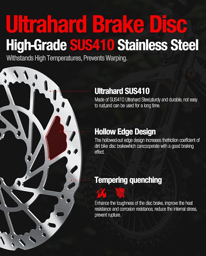 Heavy-Duty 220 mm Thickened Stainless Steel Rear Brake Disc Rotor for for Talaria Sting Offroad Talaria Sting Road Legal TL50 Talaria Sting R TL400 Talaria X3 MX TL2500 /TL25