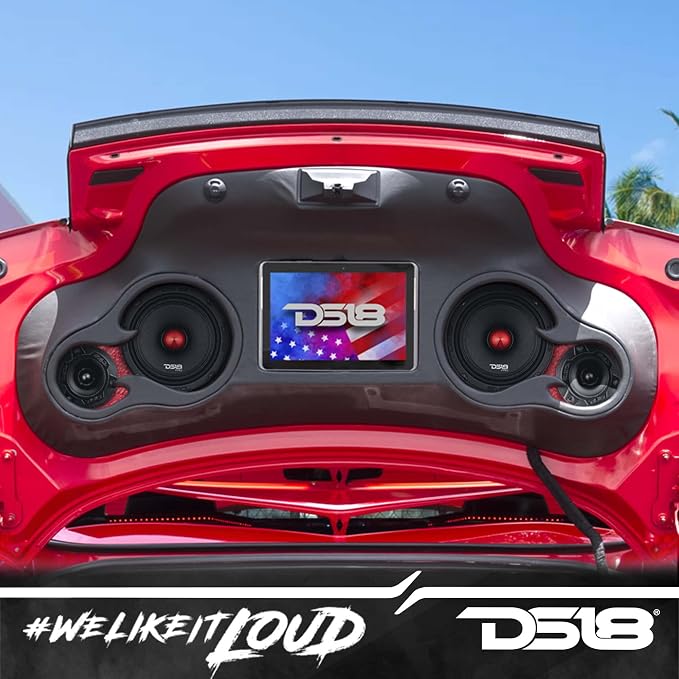 DS18 Mid and High Car Speaker Package - 2X 6.5" Midrange, 2X 1" Tweeters, Built-in Crossover