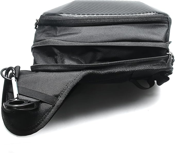 MZS Motorcycle Tank Bag, 4.5L Hard Shell Drop Leg Bag Thigh Waist Pack Magnetic Storage Bags for Men Women Cycling Hiking Running Black