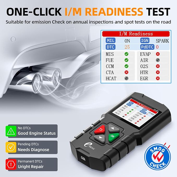 YA-201 Obd2 Scanner, Full OBD2 Modes Check Engine Code Reader After 1996 All OBDII/EOBD/KOBD/CAN Cars, O2 Sensor EVAP Systems, Battery Test,Live Data Stream,Plug & Play