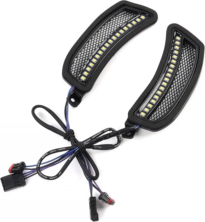 Motorcycle Headlight Fairing Vent Lights for Softail Low Rider ST FXLRST 2022-2024/Low Rider El Diablo FXRST 2022 LED Indicator Front Turn Signal Lamp Plug & Play 1 Pair Motorcycle Accessory