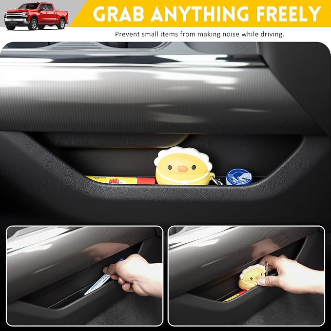 2PCS Center Console Shifter Organizer for 2022-2025 Chevy Chevrolet Silverado/GMC Sierra Gear Side Storage Box Tray Accessories