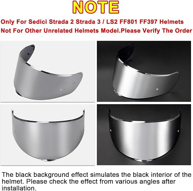 Sedici Strada 2 Visor Strada 3 Face Shield Motorcycle Helmet visor for Sedici Strada 2 Strada 3 FF801 FF397, Deep Silver Visor