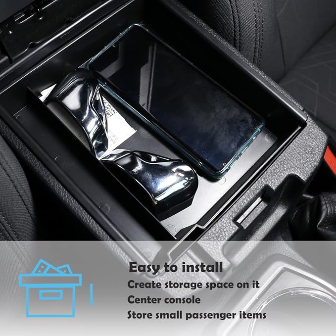 CHEAYAR Compatible with Toyota Tacoma Accessories 2016-2021 Toyota Tacoma Center Console Accessory Organizer Tray Storage Insert ABS Materials Armrest Box Storage Box Secondary（Without Non-Slip mat）