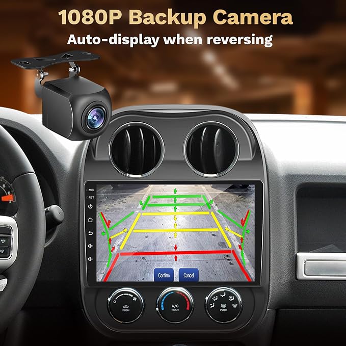 8Core Car Radio Stereo for Jeep Compass Patriot 2010-2016:10" Upgrade 5G WiFi 1280 * 800 Touchscreen Head Unit Wireless Carplay/Android Auto/1080P Backup Camera/GPS/FM/SWC/Mirror Link
