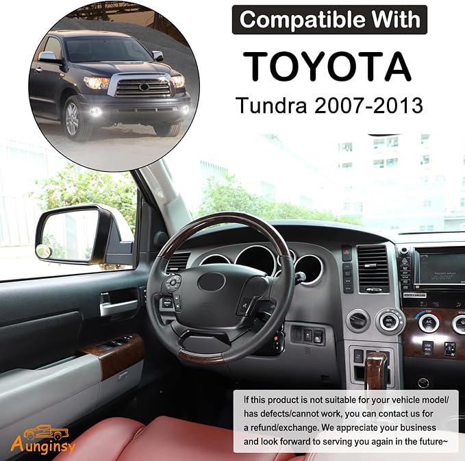 Aunginsy Central Control Steering Frame Trim Compatible with Toyota Tundra 2007-2013 Pickup Truck Center Console Steering Panel Protection Cover Decorative Sticker ABS Interior Accessories