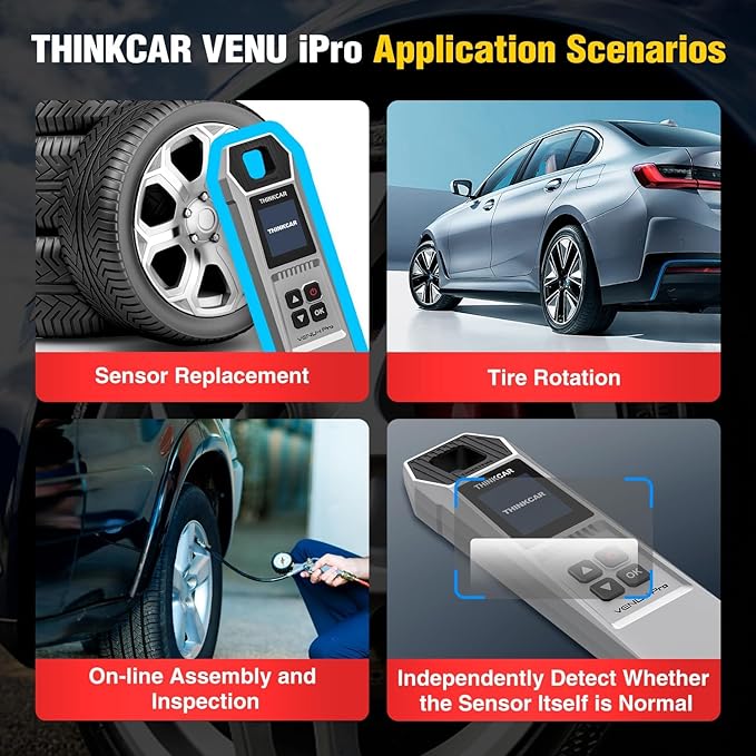 VENU-i Pro TPMS Programming Tool Tire Pressure Detector Diagnose/Activate/Relearn/Program Sensors, Work with Thinkdiag/THINKCAR Tablet Scanners/Kingbolen K7 K8 Pro K10 Pro OBD2 Scanner TPMS Relearn