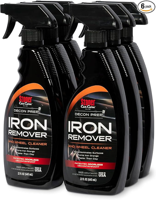Stoner Car Care 92104-6PK Iron Remover & Wheel Cleaner – Odorless Iron Fallout & Brake Dust Remover for Paint, Wheels & Glass – pH Balanced Rust Decontaminant – Color Indicator – 22 fl oz (Pack of 6)