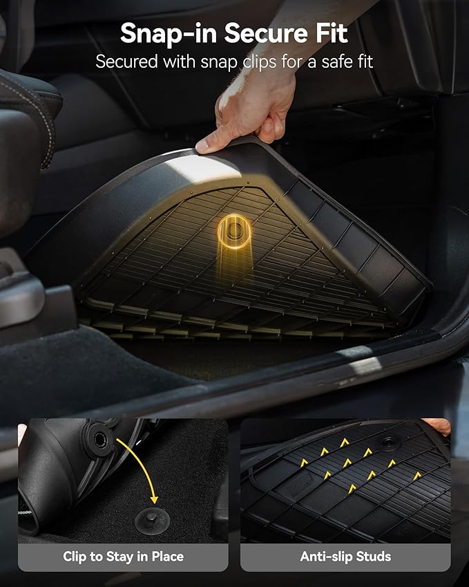 3W Floor Mats for Mercedez Benz GLB250 GLB35 AMG 2020-2026, TPE All Weather Custom Fit Floor Liner for Benz GLB 250/35 AMG 1st & 2nd Row Car Mats, Black