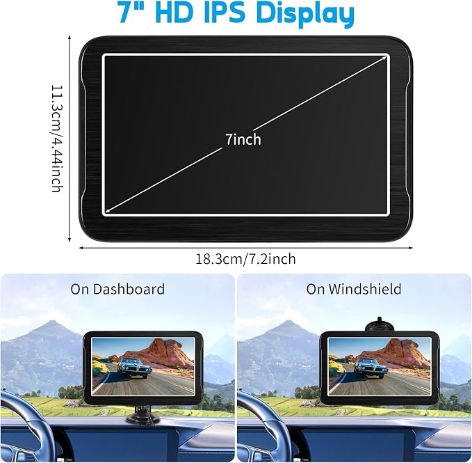 Wired Backup Camera System, 1080P HD 7-Inch Monitor with Suction Cup, Easy Install License Plate Reverse Camera with Night Vision, Plug & Play via Cigarette Lighter for Car, SUV, Pickup