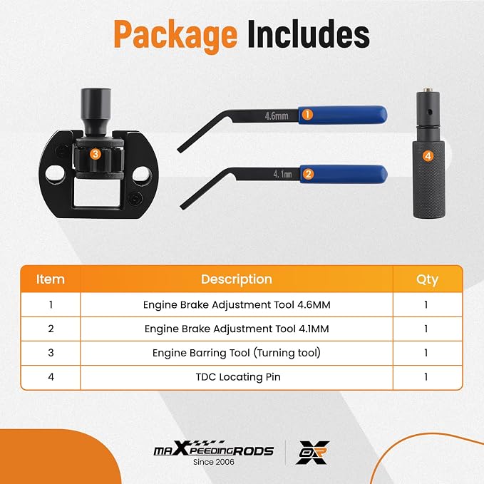 maXpeedingrods 4.6MM & 4.1MM Engine Brake Adjustment Tools with Engine Barring Tool/TDC Locating Pin for Detroit Diesel DD13 DD15 DD16 EPA07 EPA10, W470589042300 W470589022300 W47058900150
