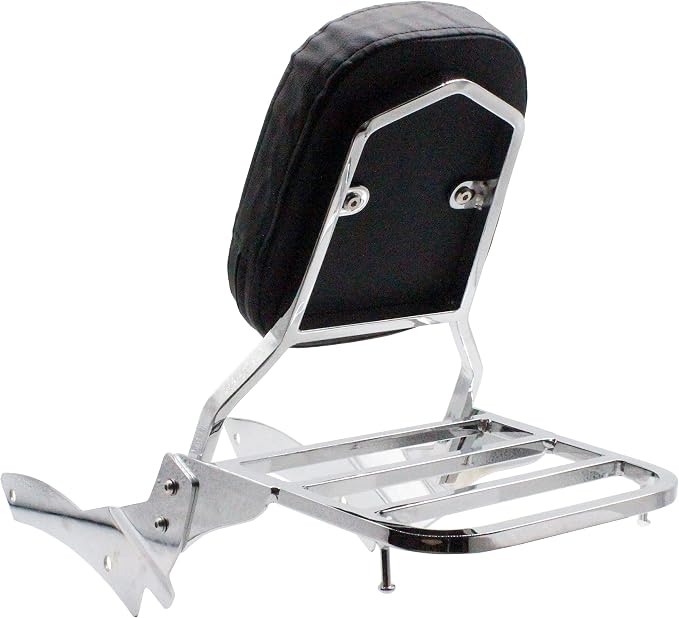 YHMOTO Motorcycle Sissy Bar Backrest with Luggage Rack For Yamaha VStar 650 400 DS650 Custom DS400 V star 1996-2017 (Chrome)