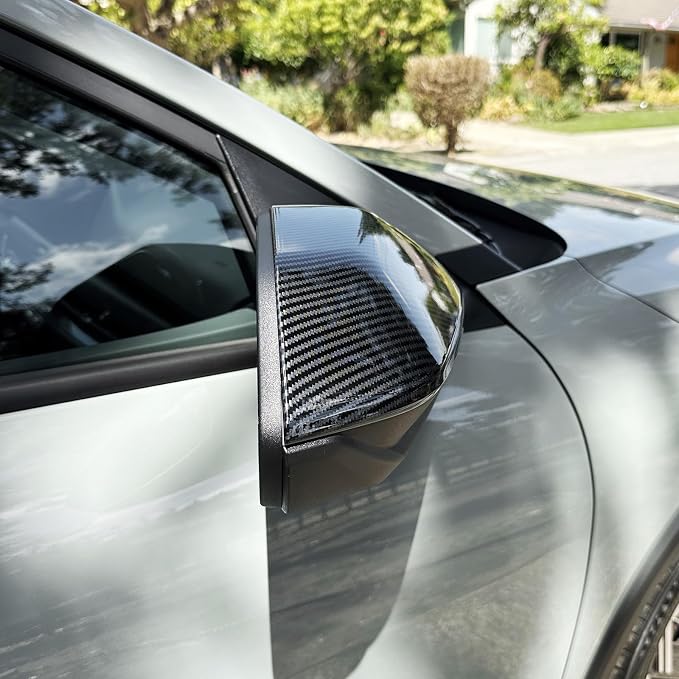 2PCS Exterior Side Mirror Covers Trim Compatible with Kia K4 2025-2026 Accessories (Carbon Fiber Pattern)
