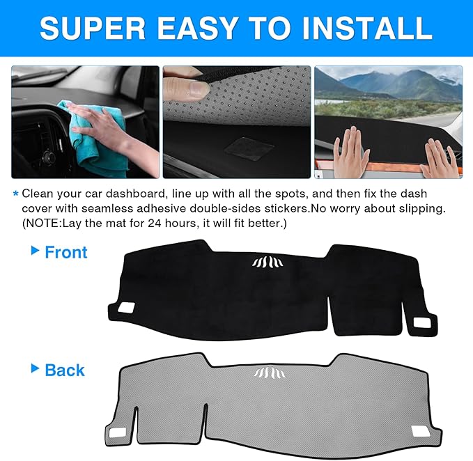 Autorder Dashboard Cover Mat for Toyota Avalon 2005-2010 Accessories Dash Cover Upgrade Flannel Dash Mat Sunshade Glare UV Rays Protector