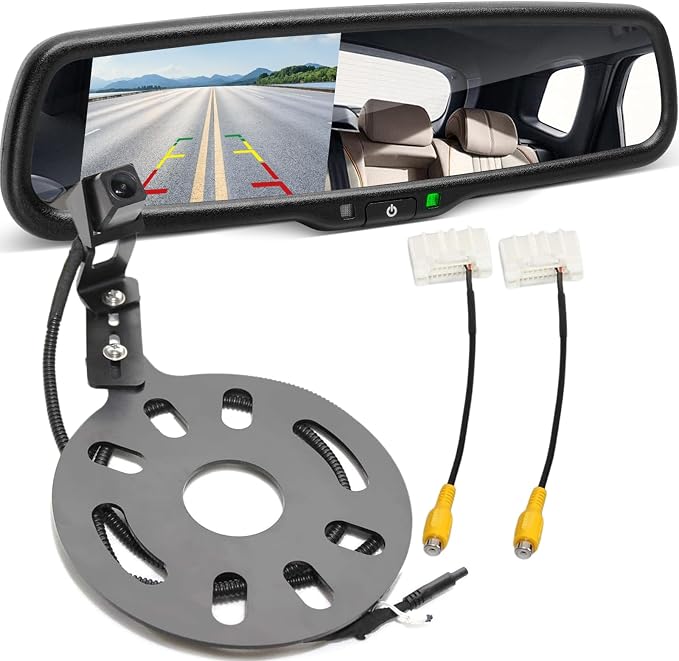 EWAY Reverse Backup Camera Adjustable Spare Tire Mount & 4.3" LCD Monitor with Bracket for 2007-2018 Jeep Wrangler JK Rear View System Parking Camera