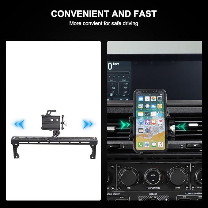 Compatible with INEOS Grenadier 2020-2024 Car Phone Mount and Walkie Talkie Mount Stand Set, Centre Console Multifunctional Track Mobile Phone Holder Expansion Platform (Style D)