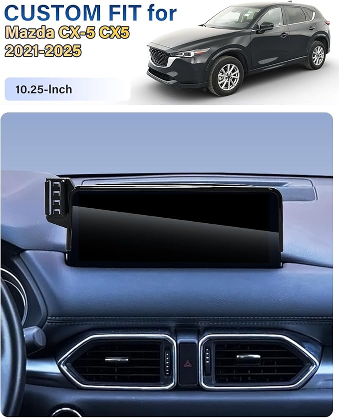 SKYLOTEC Car Phone Holder for Mazda CX-5 CX5 2021 2022 2023 2024 2025 Accessories 10.25-Inch Screen Fixed Clip, Automobile Cradles Phone Mount, Cell Phone Base Not Block Air Vent