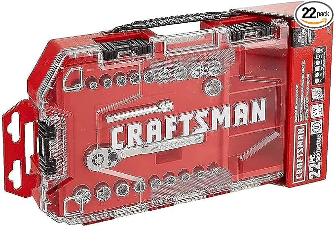CRAFTSMAN Socket Set, Universal, 1/4-Inch Drive, 22-Piece (CMMT12014)
