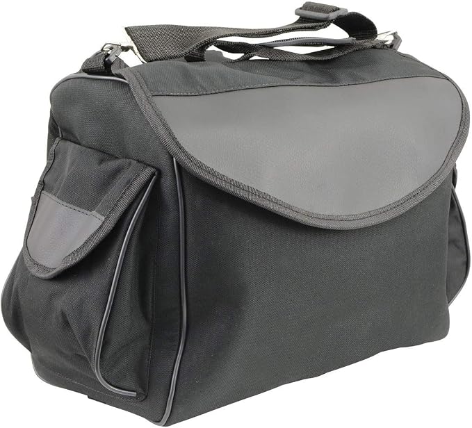 Milwaukee Leather SH630 Medium Black Textile Motorcycle Sissy Bar Duffle Bag - Medium