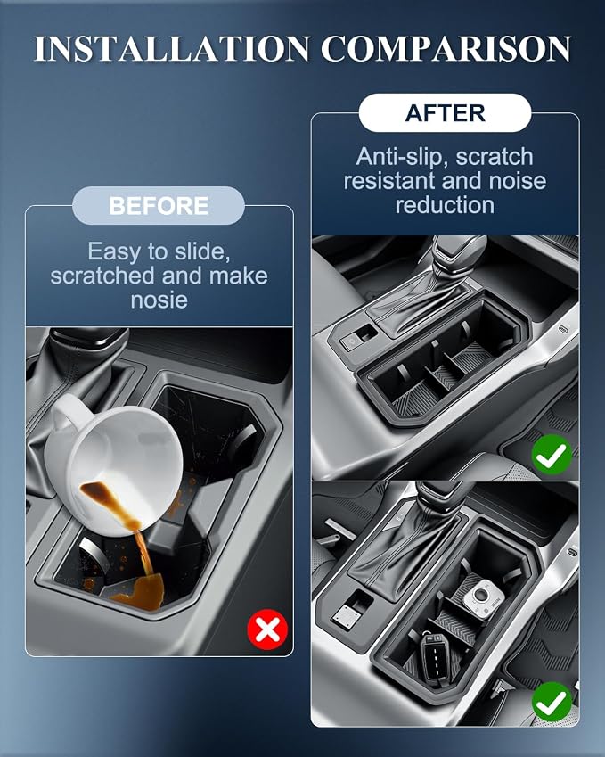 BIBIBO 2026 RAV4 Center Console Cup Holder Inserts for 2026 Toyota RAV4 (LE/SE/XLE Premium/Woodland/XSE/Limited) Cup Holder Organizer 2026 Toyota RAV4 Accessories RAV4 Cup Holder Tray