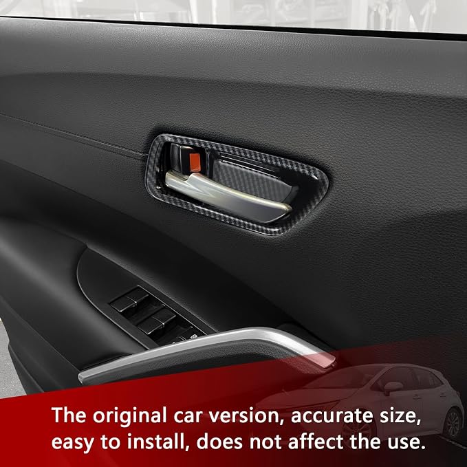 Carbon Fiber Inner Door Handle Bowl Cover Compatible with Toyota Corolla 2020–2026 & Corolla Hatchback 2019–2026