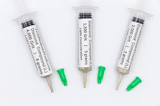 TechDiamondTools Kit of 3 Diamond Polishing Compound Polishing Paste USA Made 1200 2000 4000 Grit for Marble Glass Metal Rock Jewelry Resin Silver Gemstone with 10% of Diamond Powder
