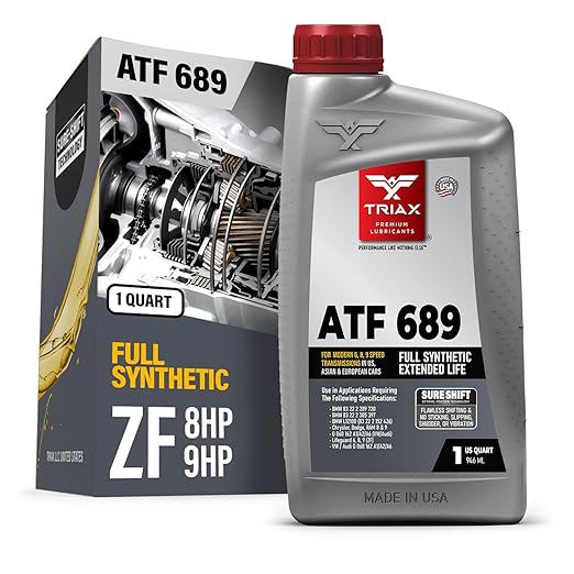 TRIAX ATF 689 Full Synthetic for ZF 6HP, 8HP, 9HP Transmissions | Compatible with Jeep, Chrysler, Dodge RAM, Audi, BMW, Land Rover, Mercedes Benz, Porsche, and More (1 Quart)