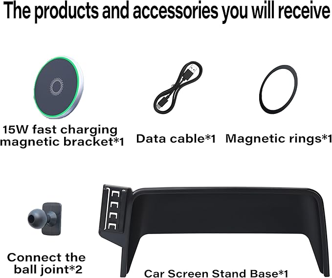 Car Phone Holder for 2020-2025 2026 Ford Escape Accessories Apply to 8 Inch Touch Screen 15W Fast Wireless Charger Screen Fixed Clip Cell Phone Mount Hands-Free 360 Degree Rotation ﻿