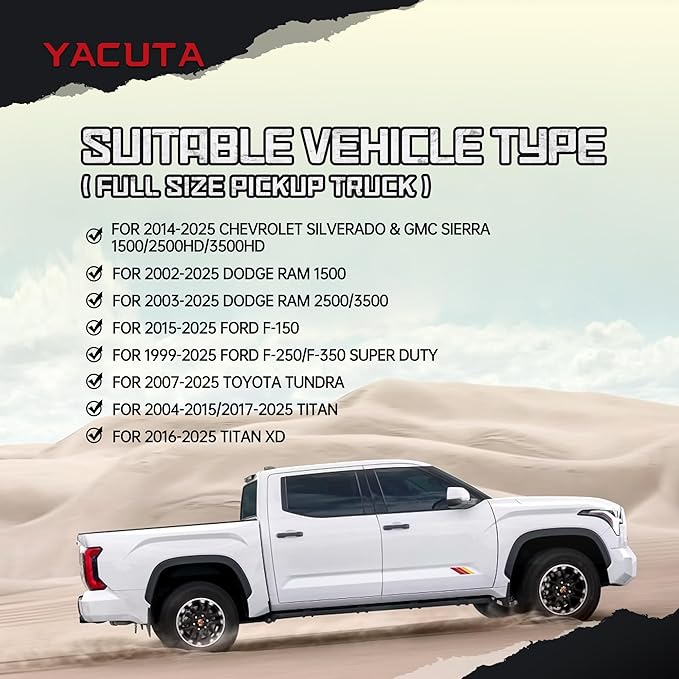 Adjustable Truck Bed Rack Cross Bars,Compatible with Full-Size Trucks with Retractable Hard Tonneau Covers|Length 71"|2PCs|Made of high-Strength Aluminum Alloy