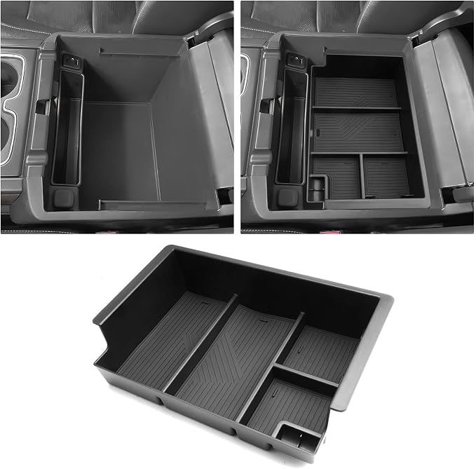 For 2014–2018 Silverado/Sierra 1500&2015–2019 Silverado/Sierra 2500HD/3500HD& Yukon/Yukon XL/Tahoe/Suburban–Full Console w/Bucket Seats Only Center Console Armrest Organizer Tray