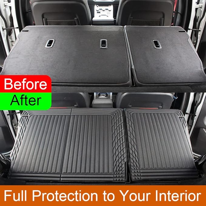 TripleAliners Vehicle Mat Universal Fit Trunk Cargo Liner All Weather Protection XPE Material Seat Back Protector Trim-to-Fit Compatible with Most Cars SUV Sedan(Backrest Mat) NO for Suede Surface