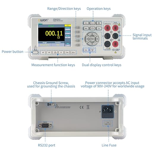OWON XDM2041 Digital Multimeter with 3.7 inch (480x320) high Resolution LCD, 55000 Counts True RMS AC Voltage/Current Measurement,Support SCPI and Dual line Display Up to 65 Readings per Second