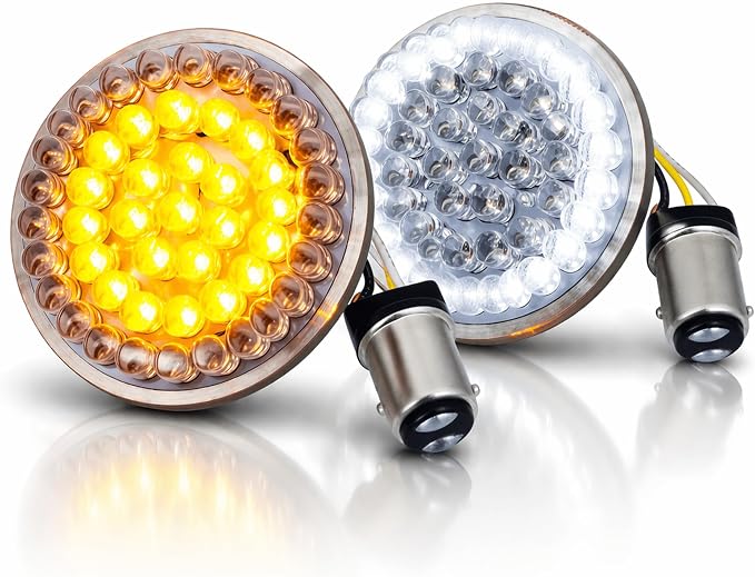Eagle Lights 8748TS 2" Front LED Turn Signals with White Halo Running Lights - Generation I / 1157 Base
