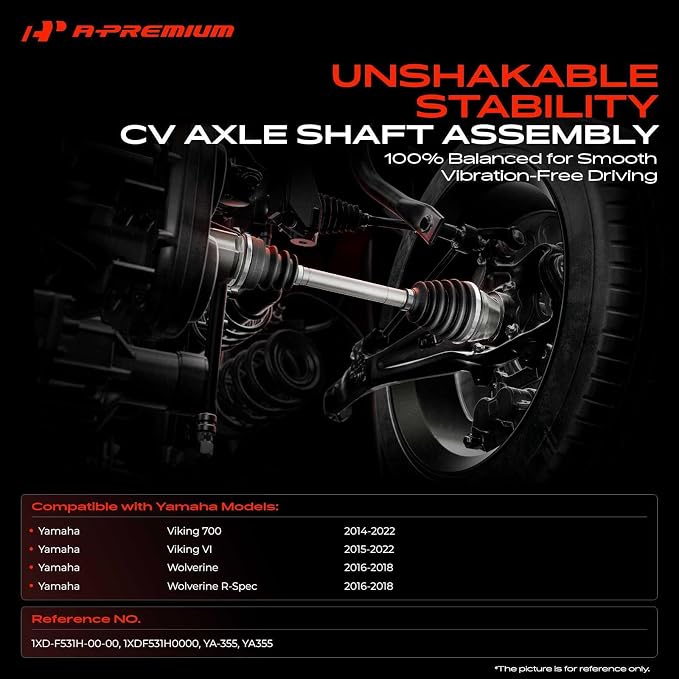 A-Premium Pair (2) Rear CV Axle Shaft Assembly Compatible with Yamaha Viking 700 2014-2022, Viking VI 2015-2022, Wolverine R-Spec 2016-2018, Driver and Passenger Side, Replace# 1XD-F531H-00-00