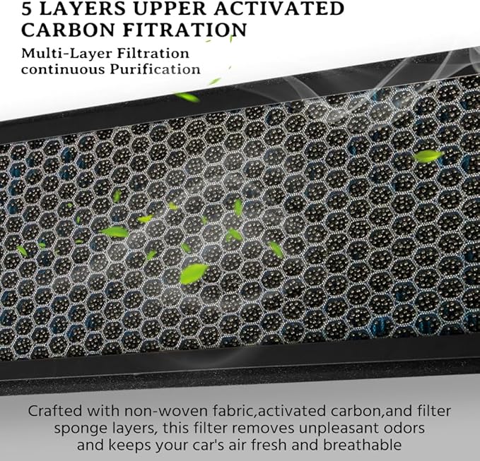 Intake Cabin Air Filter - Compatible with Tesla Model Y (2020-2026) - HEPA Intake Air Filter with Activated Carbon - High Efficiency Air Conditioning Replacement Filters - 4 Pack - #1658376-00-A