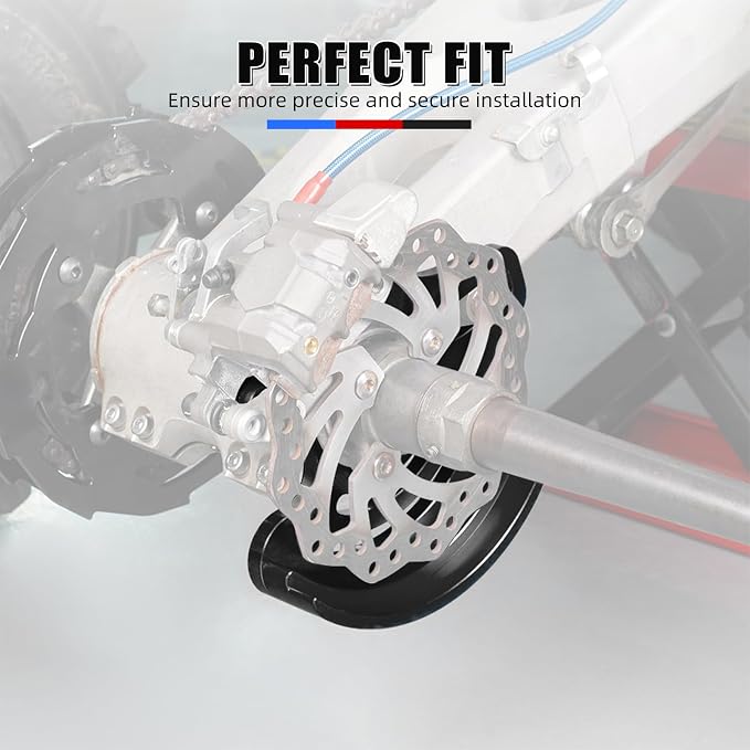 NICECNC Rear Brake Caliper Bracket Disc Rotor Cover Aluminum Compatible with Yamaha Raptor 700 700R 2006-2012, Replacement for 1S3-25721-01-00, Black