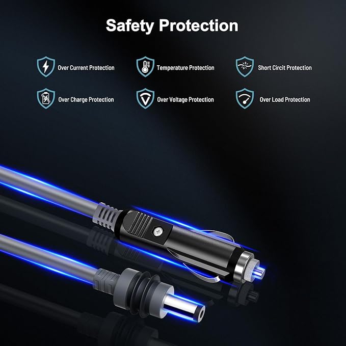 Starlink Mini Cable 12V Power Cable 16.4 FT/ 5M, Starlink Mini Accessories 16AWG Cigarette Lighter to DC Cord, 12V - 48V Car Charger Car Adapter